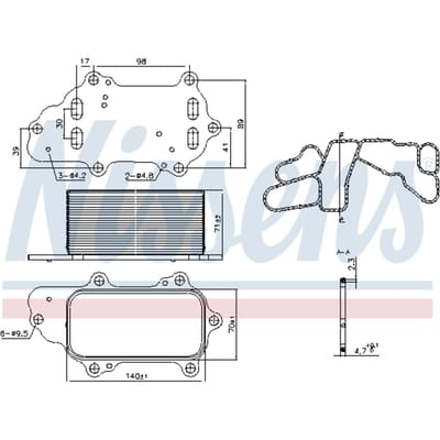Olie radiator, motorolie NISSENS 91225