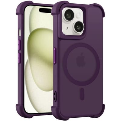 Coverzs matte Shock case met MagSafe geschikt voor iPhone 13 (paars) - shockbestendig, MagSafe, premium bescherming, duurzaam
