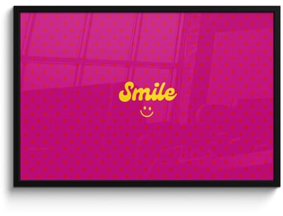 Poster in lijst - Fotolijst 90x60 cm - Posters - Smile - Stippen - Roze - Posterlijst zwart - Decoratie - Wanddecoratie woonkamer - Muurdecoratie slaapkamer