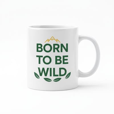 Born to Be Wild Mok – Avontuur & Natuur Quote Koffiemok – 330 ml Keramische Mok