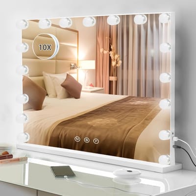 Hollywood Spiegel met Verlichting – Make-up Spiegel – Spiegel met LED Lampen – Dimbare Make-upspiegel – Tafelspiegel – Cosmeticaspiegel – Make-up Mirror – Verlichte Spiegel – Beauty Spiegel – Schminkspiegel