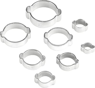 Dailygoods- Slangklemmen Assortiment 10 Stuks - Roestvrij Staal - Instelbare Buisklem 5-23mm - Twee-Oor Klemmen - Voor Fule/Benzine Buis - Hoogwaardige Kwaliteit
