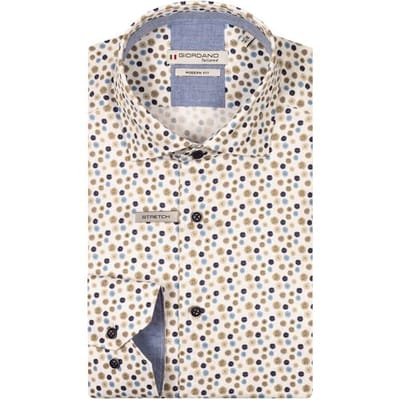 Giordano Overhemd Maggiore Semi Cutaway Collar Small Graphic Flowers Pattern Navy-Multi / male