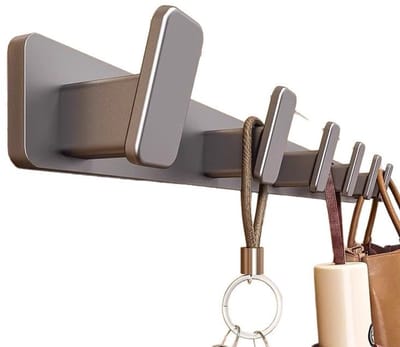 Wandkapstok – 40 cm wandhaaklijst – Inclusief 5 haken – Ideaal voor het ophangen van jassen, kleding, hoeden, sleutels en tassen.