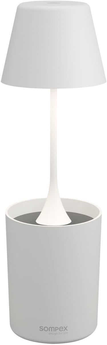 Sompex tafellamp | PEEKY | Wit | Oplaadbaar | Accu De nieuwe PEEKY oplaadbare lamp van Sompex creëert niet alleen een gezellige sfeer maar ondersteunt ook actief de plantengroei met zijn speciale Plant-Growing-Light / oplaadbaar / dimbaar