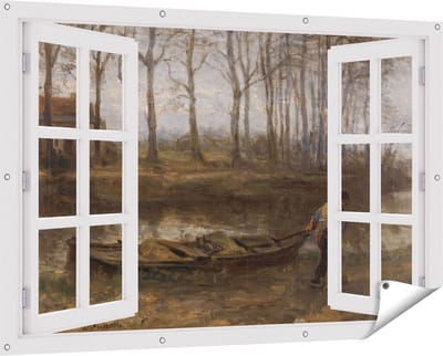 Gards Tuinposter Doorkijk De Zandschipper - Jozef Israëls - 150x100 cm - Tuindoek - Tuindecoratie - Wanddecoratie buiten - Tuinschilderij