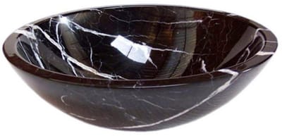 FugaFlow Efficiente Arredo Nero Marquina Waskom - 43x43x13.5cm - rond - marmer - zwart