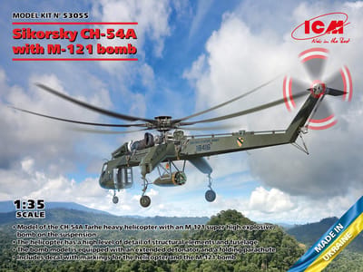 ICM Modelbouwpakket Militaire voertuigen - 53055 Sikorsky CH-54A Tarhe - with BLU-82/B Daisy Cutter bomb Plastic - 1:35 - Modelbouw