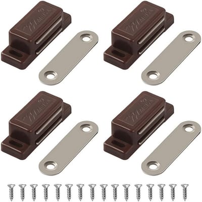 Magnetische deursluiters voor keuken en meubelen - 4 Pack Bruin
