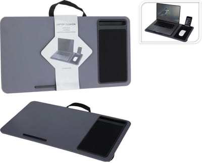 Schoot Laptopstandaard met kussen - 58x31x4cm - Grijs