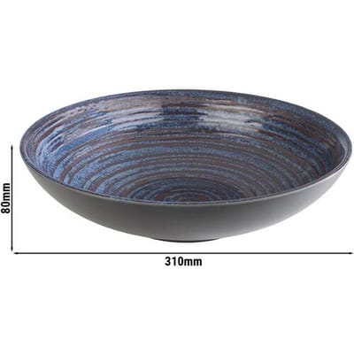 GGM Gastro (6 Stück) Schale - LOOPS - Melamin - 2 Liter - Ø 310mm - Blau