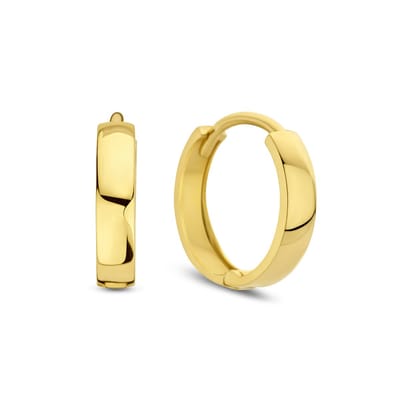 New Bling 9NBG-0732 Gouden Oorringen - Oorbellen - 14 Karaat - 14mm Doorsnee - 3mm Breed - Scharnier - Goud