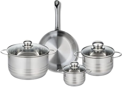 Set van 1 Koekenpan 24 cm en 3 kookpotten 12, 16 en 20 cm Elo Profi Brillant