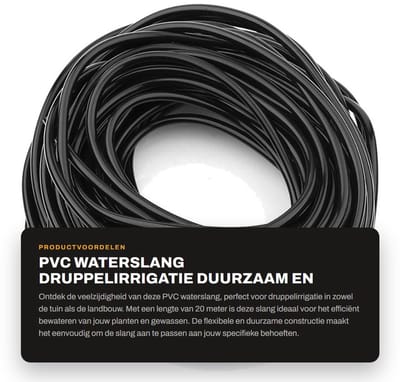 Dailygoods- Waterslang 20 meter - PVC - Flexibele Irrigatiebuis - Buitendiameter 7 mm - Binnendiameter 4 mm - Zonbestendig en Duurzaam - Irrigatieslang