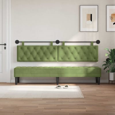 vidaXL - Hangend - hoofdbord - Lichtgroen - Fluweel