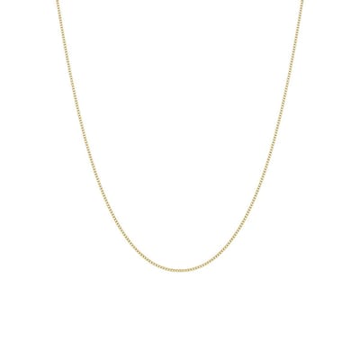 Lucardi Dames Stalen goldplated ketting gourmet 1mm - Ketting - Staal - goudkleurig - 55 cm