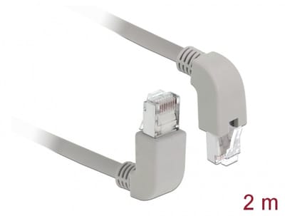 Delock Network cable RJ45 Cat.5e SF/UTP upwards / downwards angled 2 m
