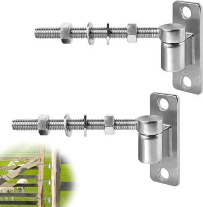 Set van 2 M12 Poortscharnieren van 15 cm met J-bouten, verstelbare scharnieren voor zware belasting, ideaal voor tuinpoorten en hekwerken