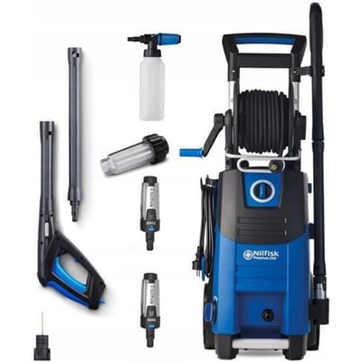 Nilfisk Premium 200-15 – Hogedrukreiniger 200 bar met Super Schuimspuit, Gentle & Ruwe sproeiers, 15 m slang en telescopische handgreep – Voor professionele resultaten