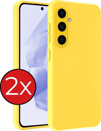Hoesje - 2 Stuks - Geschikt voor Samsung Galaxy A35 - Sterk & Shockproof - Telefoonhoes - Back Cover - Case Siliconen - Telefoon Hoes - Geel