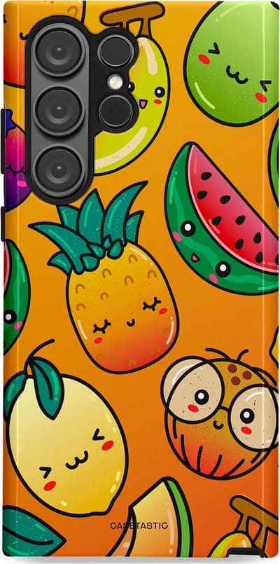 Casetastic Hoesje Geschikt voor Samsung S23 Ultra - Stijlvolle Beschermende Duo-layer Case - Fruitastisch
