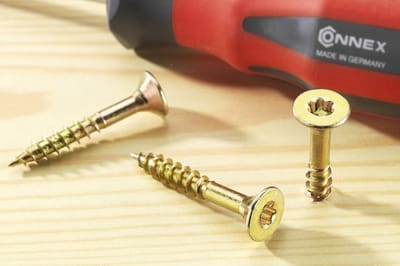Famanu – Universele houtschroeven 4,0 x 40 mm met torx-aandrijving en gedeeltelijke schroefdraad, geel verzinkt (455 stuks)