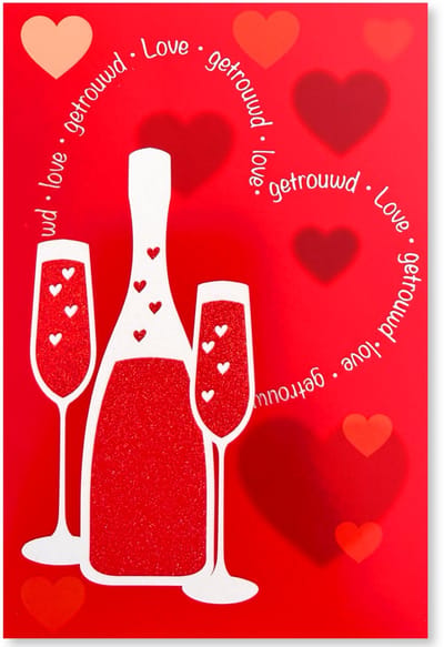Love Getrouwd Huwelijk - Getrouwd Wenskaart - 12 x 17 cm - gevouwen kaart Inclusief envelop