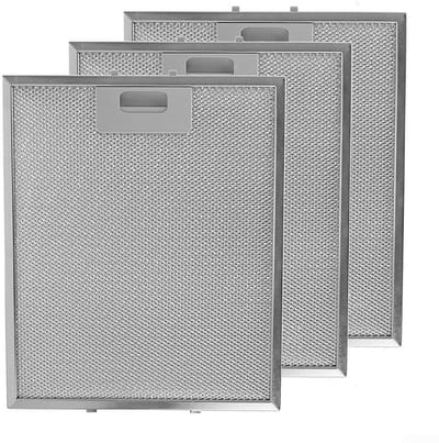 Dailygoods- Afzuigkapfilter Set van 3 - Wasbare Aluminium Mesh - Vetfilter voor Afzuigkap - 5 Lagen Filtratie - 300 x 250mm - Compatibel met Meeste Merken
