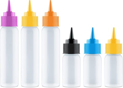 Set knijpflesjes met applicator voor koekjes decoreren en uitsteekvormen