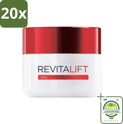 20 x L'Oréal Revitalift Anti-Rimpel Dagcrème 50 ml - Grootverpakking - Anti-aging Crème - Rimpels - Veroudering - Huidverzorging - Retinol