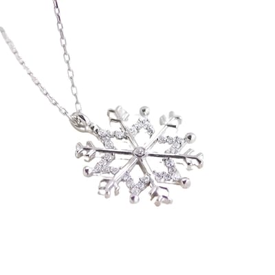 Pera Jewelry® - 925 Sterling Zilveren Sneuwvlok Ketting - Met Zus Wenskaart - Cadeau voor Zus - Zilveren Kettingen - Collier - Ketting Dames - Verjaardag Cadeau - Cadeau Voor Vriendin - Ketting met Hanger