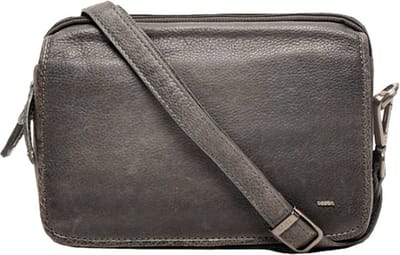 Berba Kleine Crossbodytas / Schoudertas Dames - Leer - Lucca - Grijs