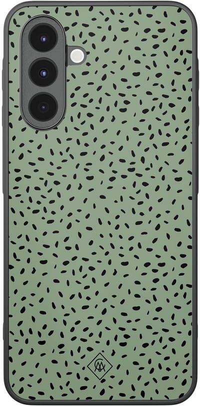 Casimoda® hoesje - Geschikt voor Samsung Galaxy A16 - Green Confetti - Zwart TPU Backcover - Geruit/gestreept/gestipt - Groen