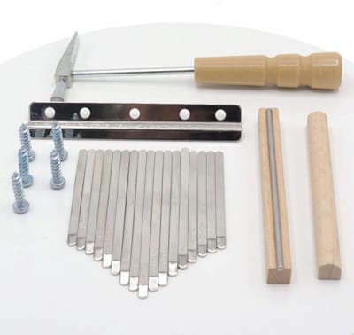 17-kanaals Kalimba DIY-set met sleutels, houten bruggen en stemhamer