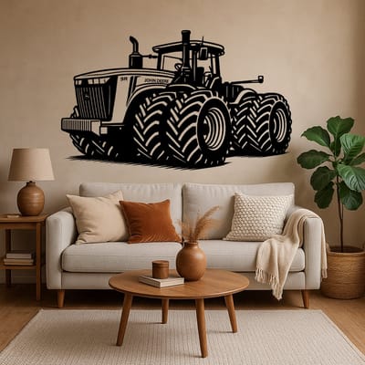 BR2Laser John Deere 9R – Wanddecoratie – Lasergesneden Hout – Tractor kunst– 75 cm Breed