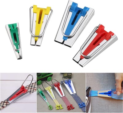 Set van 4 bias tape makers in diverse maten 6mm, 12mm, 18mm en 25mm voor naaiprojecten