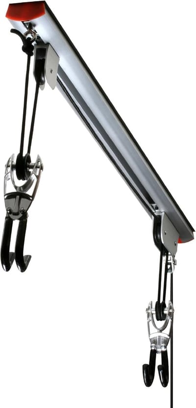 Fiets en Ladder Lift - Garage Opberger - Ruimte Besparen - Veilig Vergrendelingsmechanisme - Tot 34 kg - Zilver