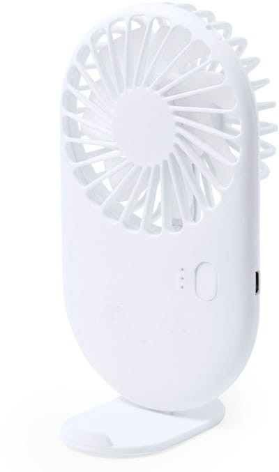 Mini ventilator houder Fanger - wit - 7 x 13 x 3 cm - verkoeling in zomer