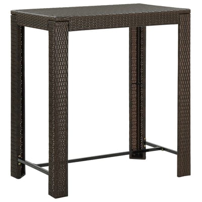 vidaXL - Tuinbartafel - 100x60,5x110,5 - cm - poly - rattan - bruin