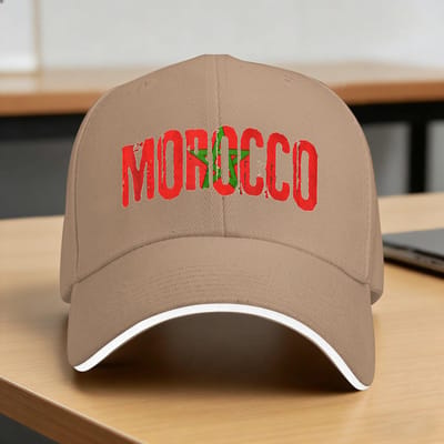 Drapeau Marocain Maroc Football Casquette de Baseball Sports d'Extérieur Haute Qualité Casquette Trucker Féminin Masculin Impression Décontractée Casquette Snapback One Size gray