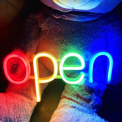 Dailygoods- Neonpaneel Hoge Helderheid - Waterdicht Ontwerp - 2 Voedingsmodi - Compact - Eenvoudig te Installeren - Voor Slaapkamer/Café - Neonbord