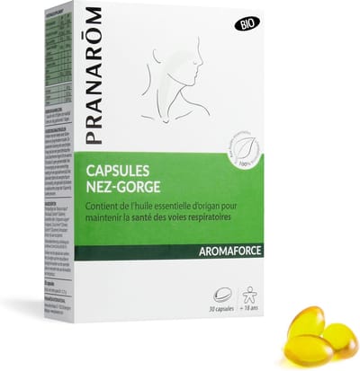 Pranarom - Neus-keel capsules met etherische oliën - Bio - 30 capsules