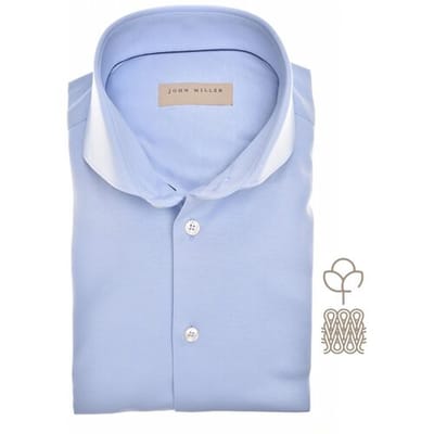 John Miller Overhemd Sophisticated Knit Shirt Licht Blauw / male