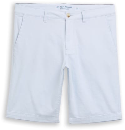Tom Tailor - Chino-short met stretch - Maat 28 - light blue structure