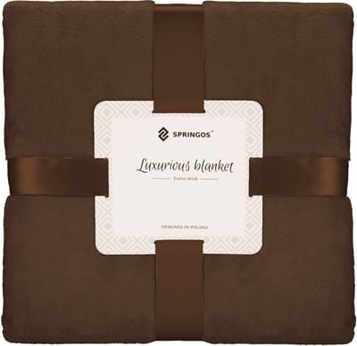 Springos Plaid | Sprei | Deken | Woonaccessoires | 150x200 cm | Bruin