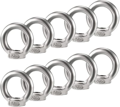 10 Stuks M6 Oogmoer van 304 RVS - Draadmoeren voor Hefaccessoires en Bevestigingselementen