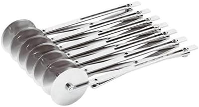 Gebak Snijder - Taart Verdeeler - Pasta Snijden - 7 Verstelbare Wielen - 24cm Breed - Zilver