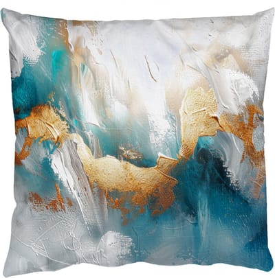 Sierkussens - Kussentjes Woonkamer - 50x50 cm - Abstract - Kunst - Gold - Blauw