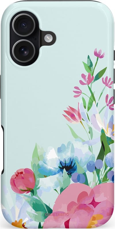 Casetastic hoesje geschikt voor Apple iPhone 17 - MagSafe - Dubbellaagse bescherming - Dagdroom in bloei - Fashion Case - Lichtgrijs Lichtroze