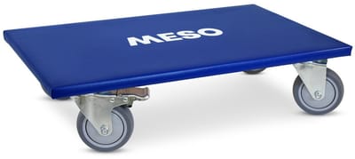 MESO Meubelroller - 350kg draagkracht - Rechthoekig - 2x Geremd - 600 x 350 mm - TPR Rubber wiel - Meubelhondje - Meubellifter - Hondje voor verhuizen - Transporthulp - Transportroller - Transportdolly - Verhuistrolley - Meubeltransporter